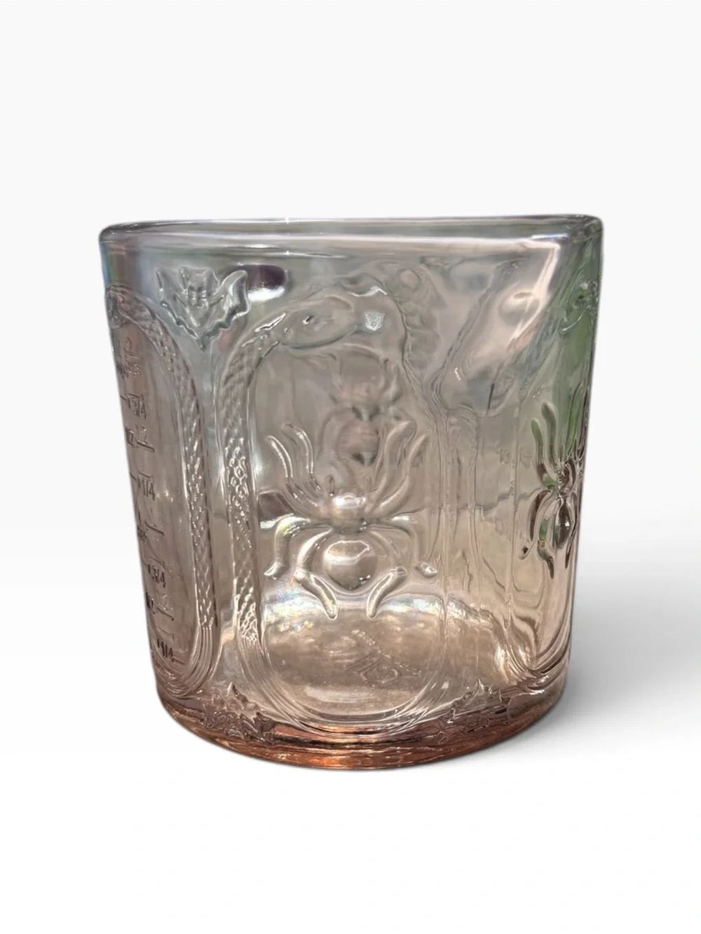 CWC Cook With Color Halloween Glass Measuring Cup 16oz Spider Snake Smokey Gray